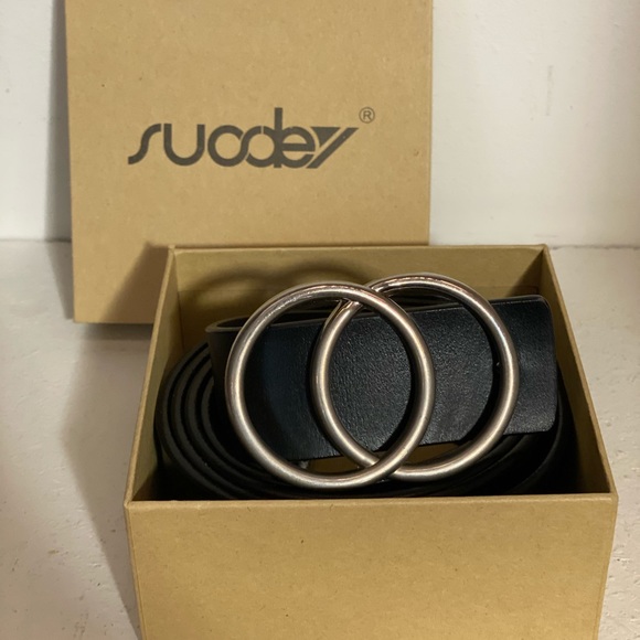 suodey Accessories - Black & Silver Women’s Belt